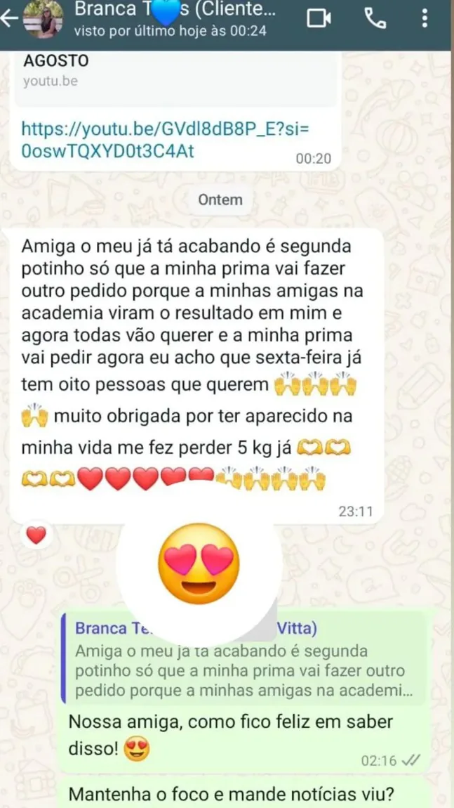 Print de depoimento de cliente sobre o Mounjax